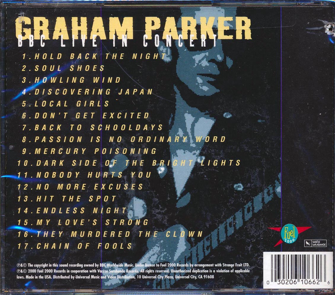 Sealed New Cd Graham Parker - Bbc Live In Concert 30206106626 