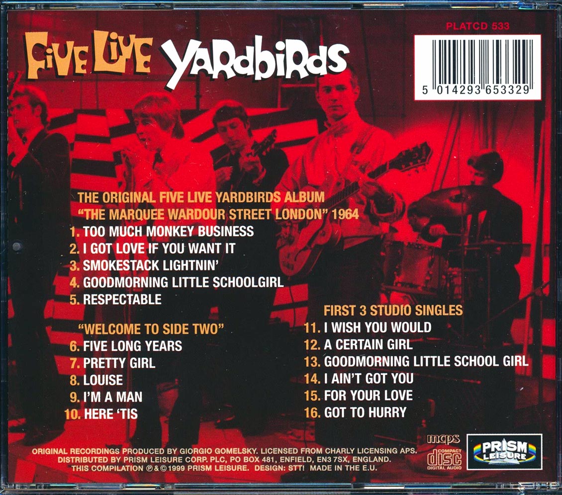 Five live. The Yardbirds - Five Live Yardbirds [repertoire 2008 Bonus tracks] (1964). Baby Scratch my back Yardbirds.