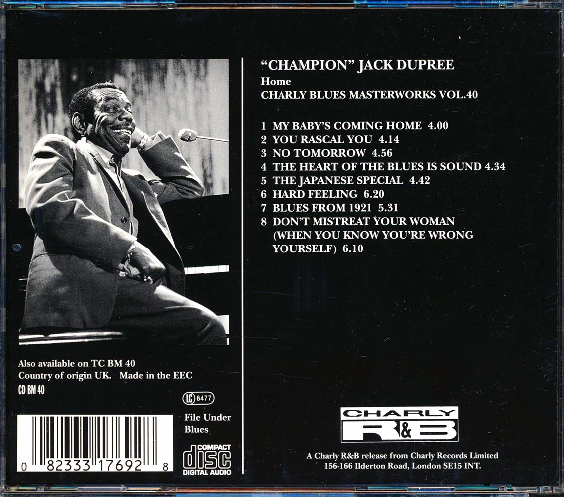 SEALED NEW CD Champion Jack Dupree - Home: Charly Blues Masterworks ...