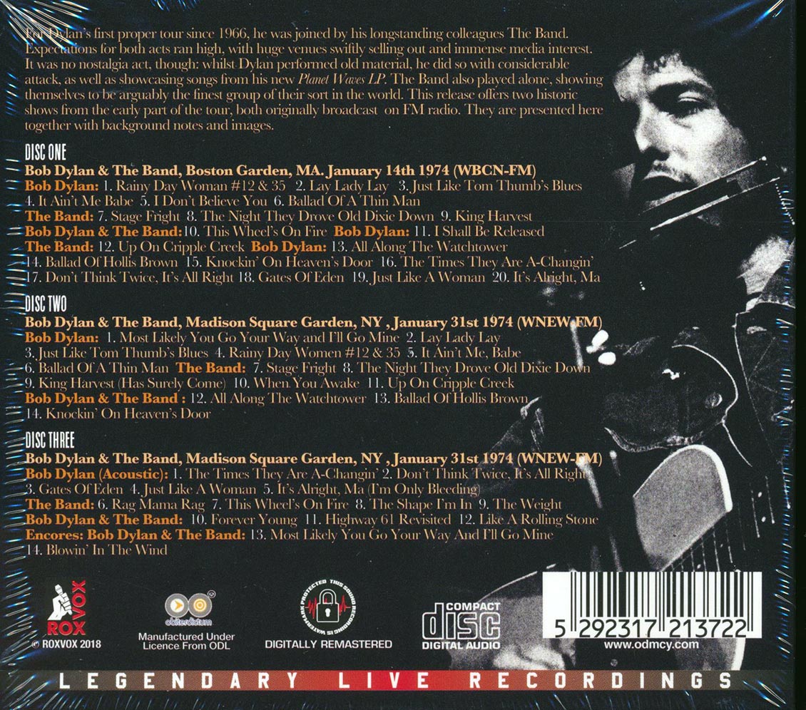 bob dylan 1974 tour live (3 cd set)