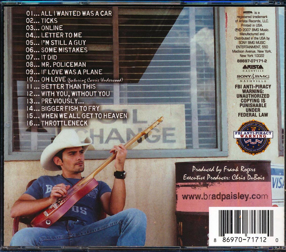 CD Brad Paisley - 5th Gear 886970717120 | EBay